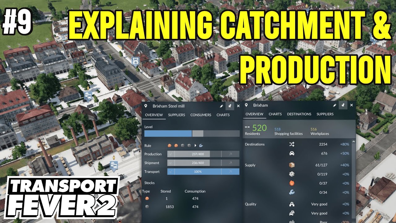 Station Catchment and Industry Production | Beginner Guides | Part 9 | Transport Fever 2 | No Mods