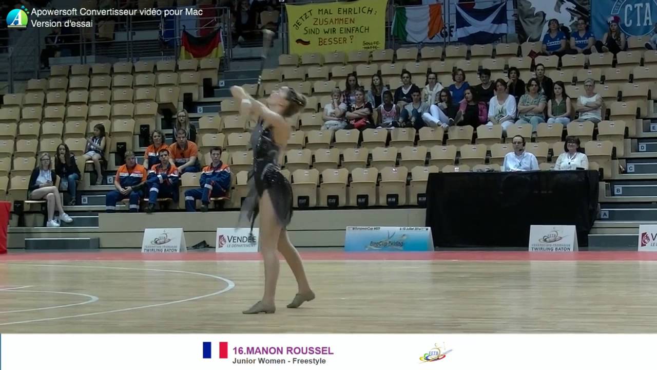 MANON ROUSSEL Twirling Bâton Coupe d'Europe 2016 SOLO JUNIOR FREESTYLE