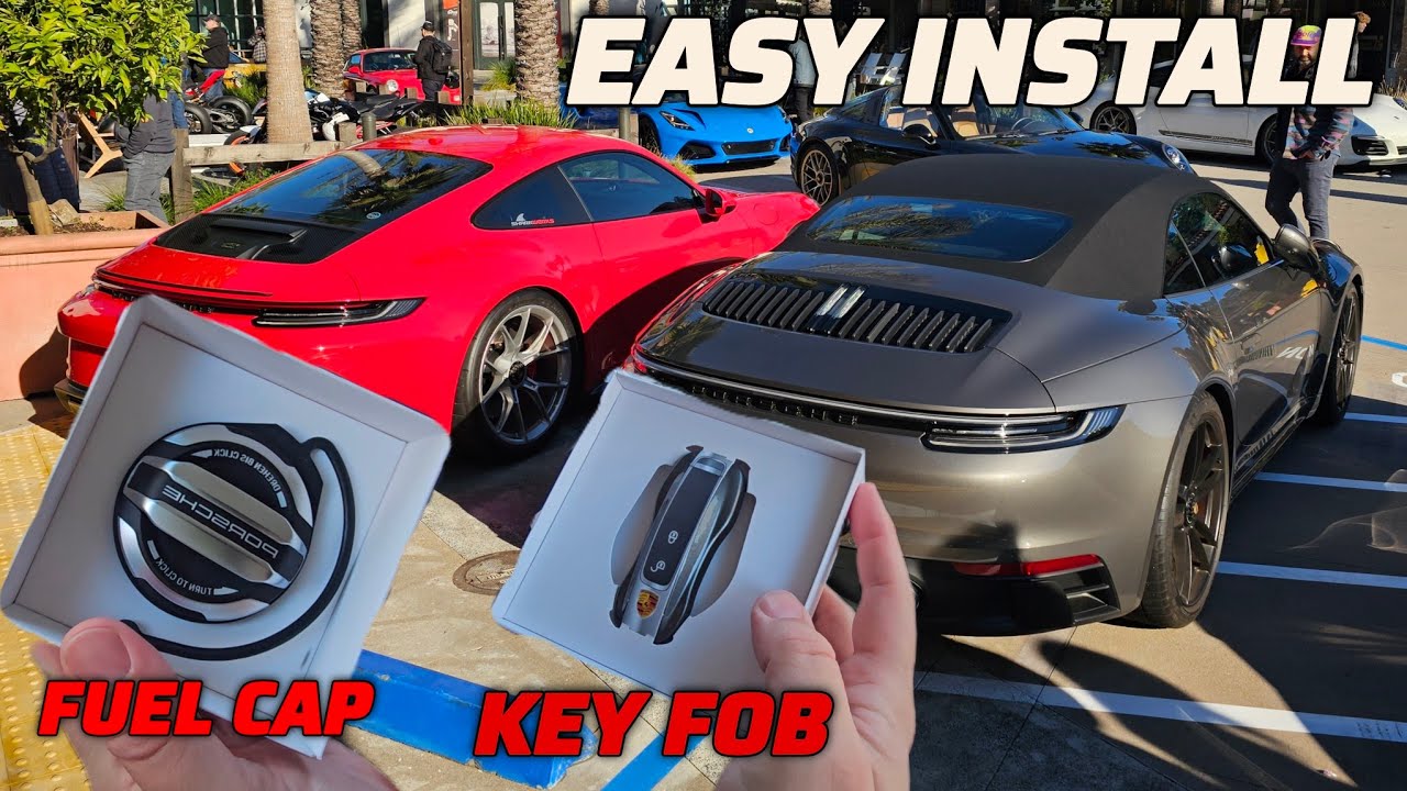 Installing Porsche Fuel Cap and Key Fob cover.