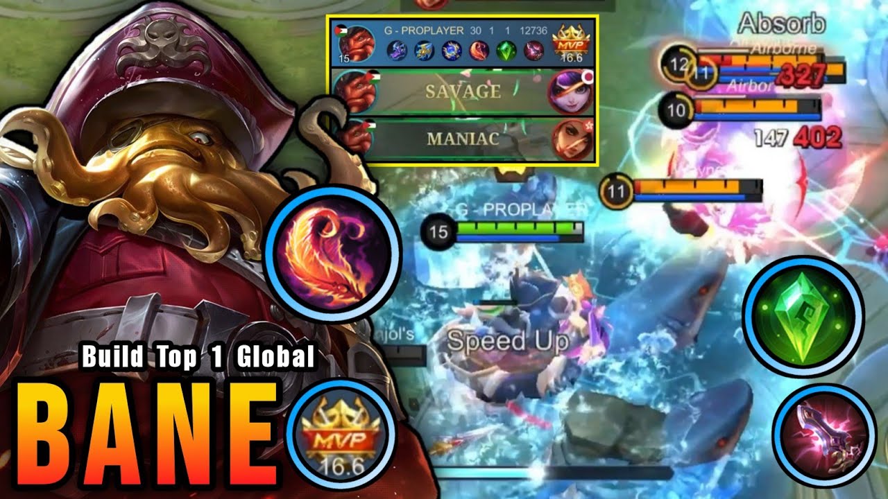 SAVAGE & MANIAC! 30 Kills Bane Full Magic Build, Insane One Hit DMG - Build Top 1 Global Bane ~ MLBB