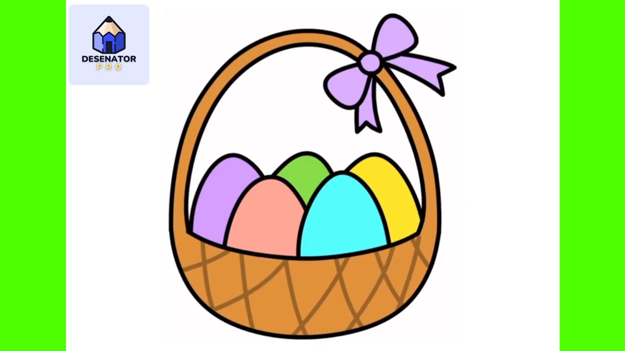 How to draw an Easter basket with eggs. | Easy Step-by-Step Tutorial for Beginners