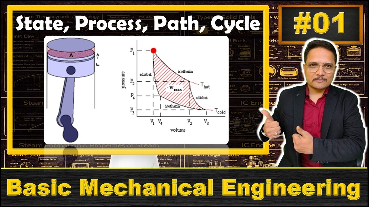 Thermodynamics Terminologies (State, Process, Path and Cycle) in Basic Mechanical Engineering