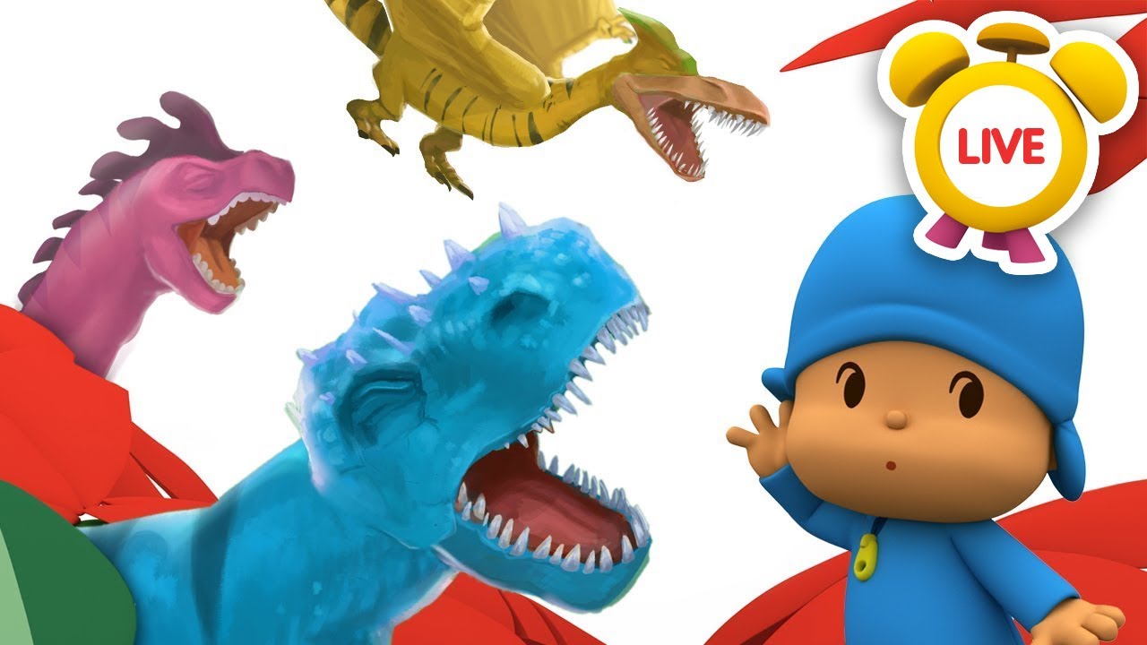 Os Dinossauros Sabem Brincar! | DESENHOS ANIMADOS INFANTIS para crianças | Pocoyo ao VIVO