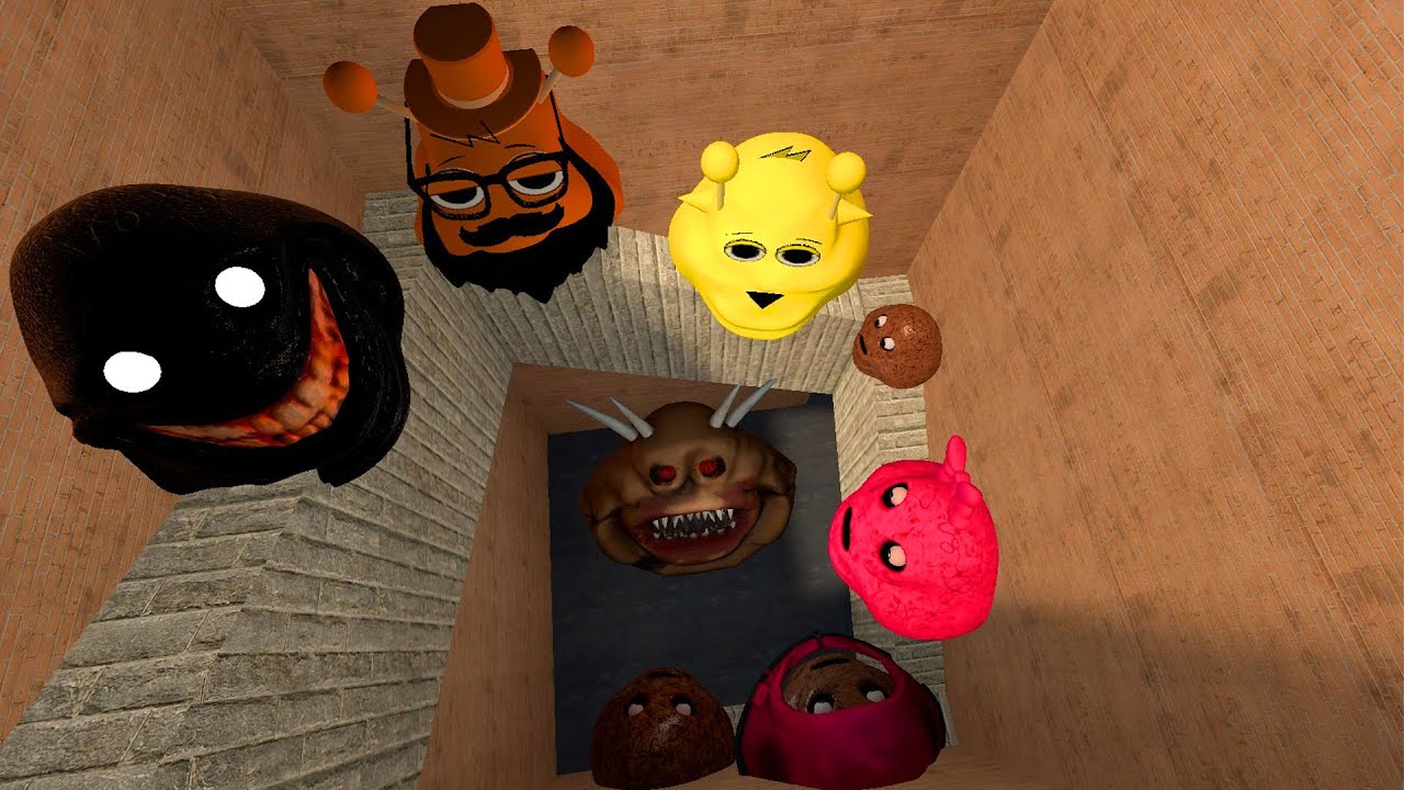 SPARTAN KICKING POU BOU FAMILY FROM BOU'S REVENGE Of POU and SPRUNKI POU in BIG MAZE Gmod!!!