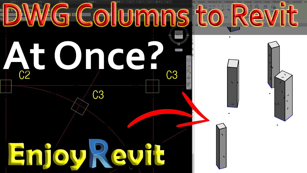DWG Columns to Revit_Dynamo ; 캐드 기둥 레빗 전환
