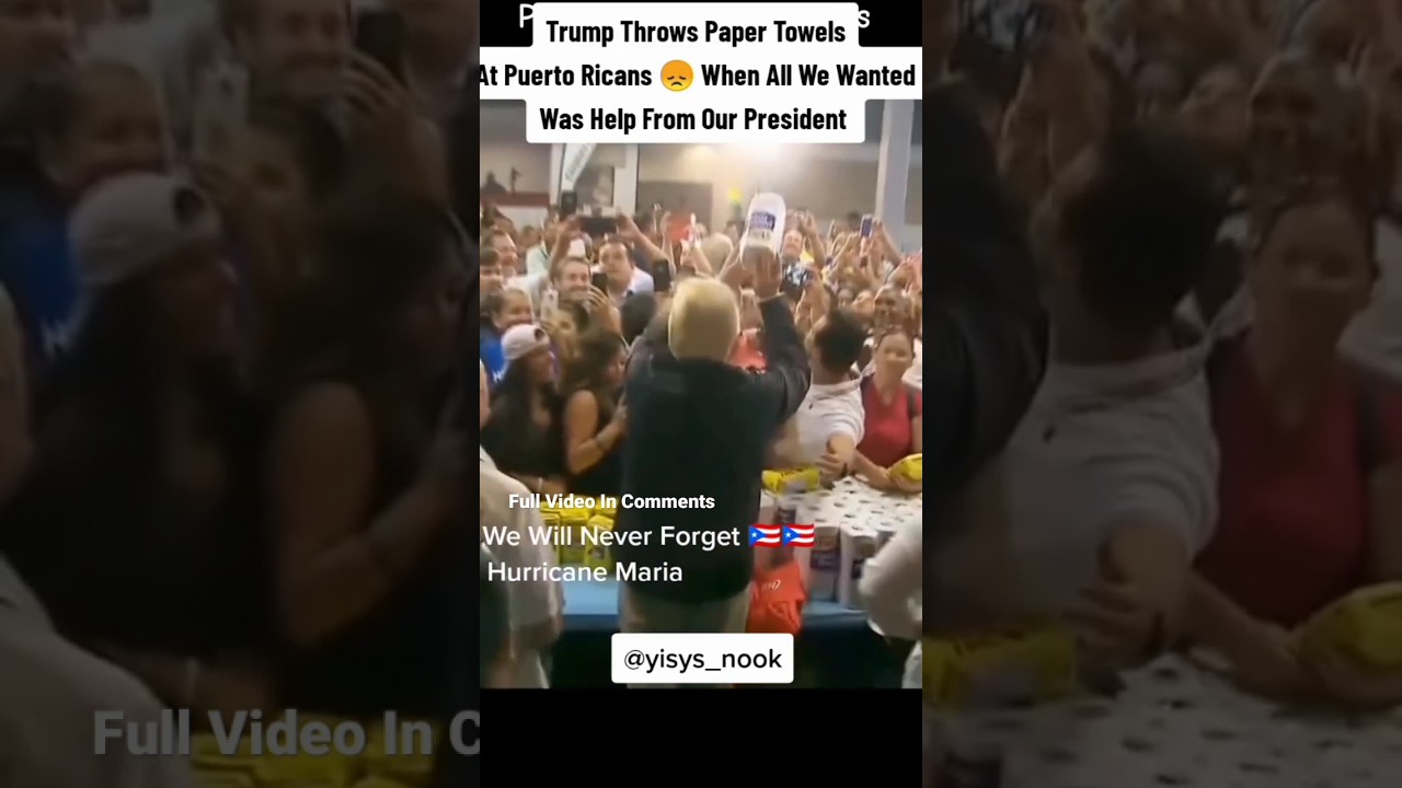 We Will Never Forget 😢 Trump Throwing Paper Towels At Our People 😢 #neverforget #hurricanemaria #pr