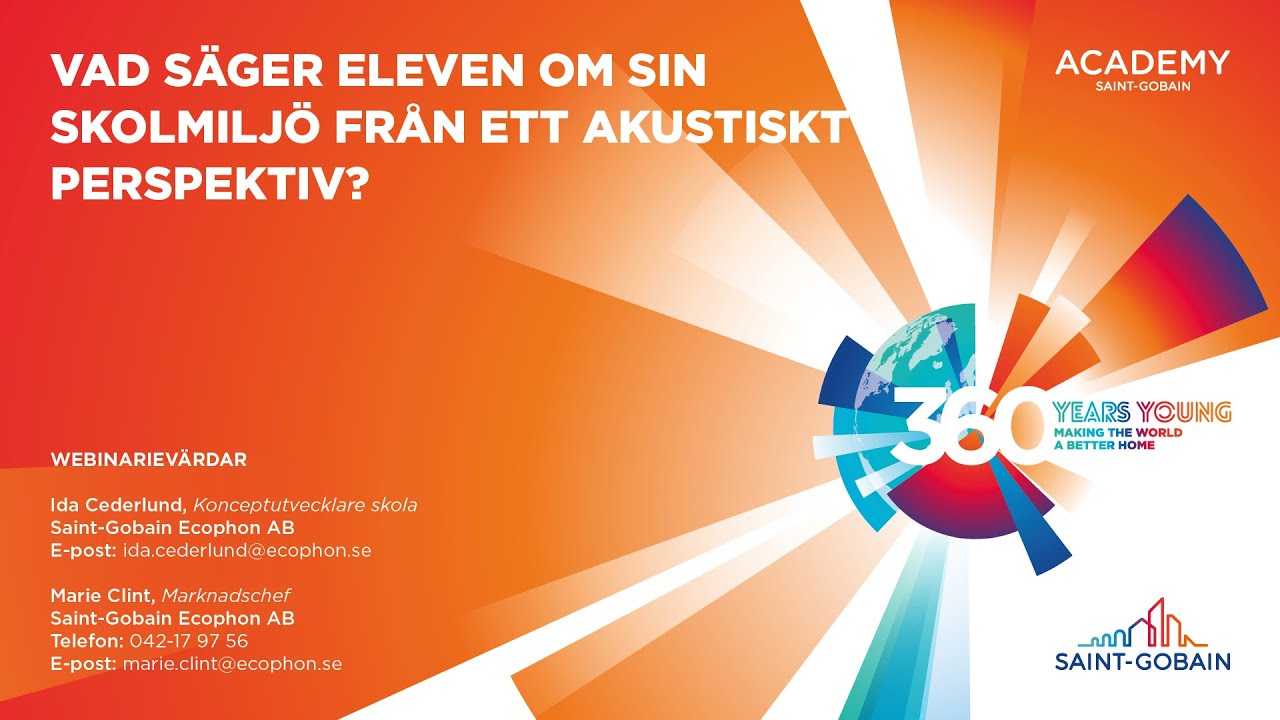 Webinarium: Vad säger eleven om sin skolmiljö från ett akustiskt perspektiv?