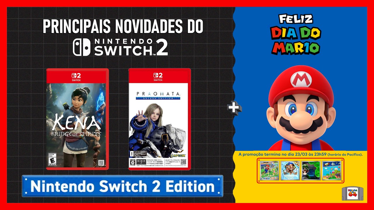 Novidades do Nintendo Switch 2 no Mario Day 2026