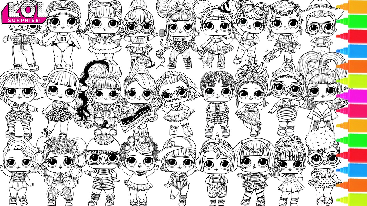 LOL Surprise Dolls Coloring Book Page Compilation Stix Queen L.O.L. Surprise! | HAPPILY SNOWBALL