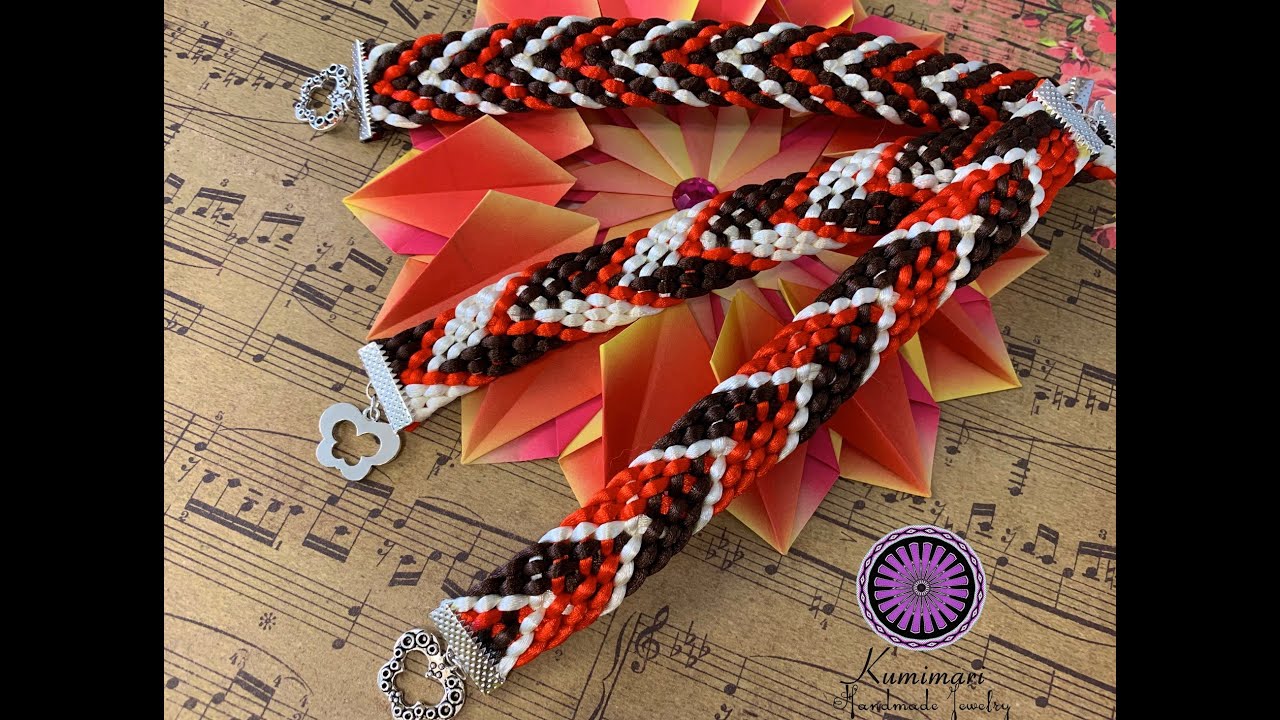Kumimari 77: Flat Kumihimo Bracelet: Sasanami 16 Strands