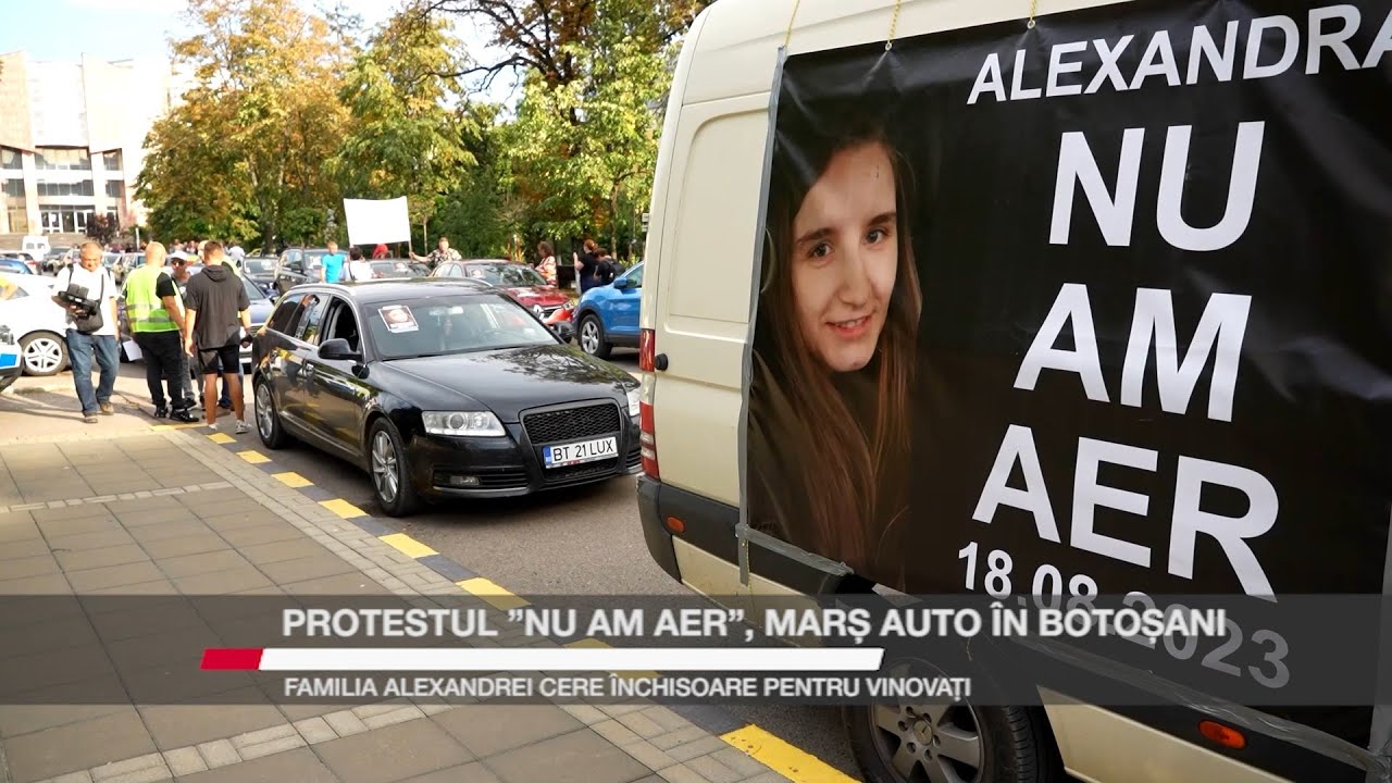 Protestul ”Nu am aer”, marș auto în Botoșani. Familia Alexandrei cere închisoare pentru vinovați