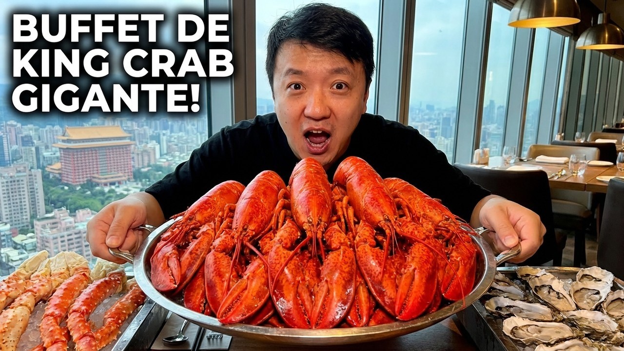 BANQUETE de KING CRAB e LAGOSTA no Buffet MAIS ALTO do Mundo no Taipei 101 🦀🦞