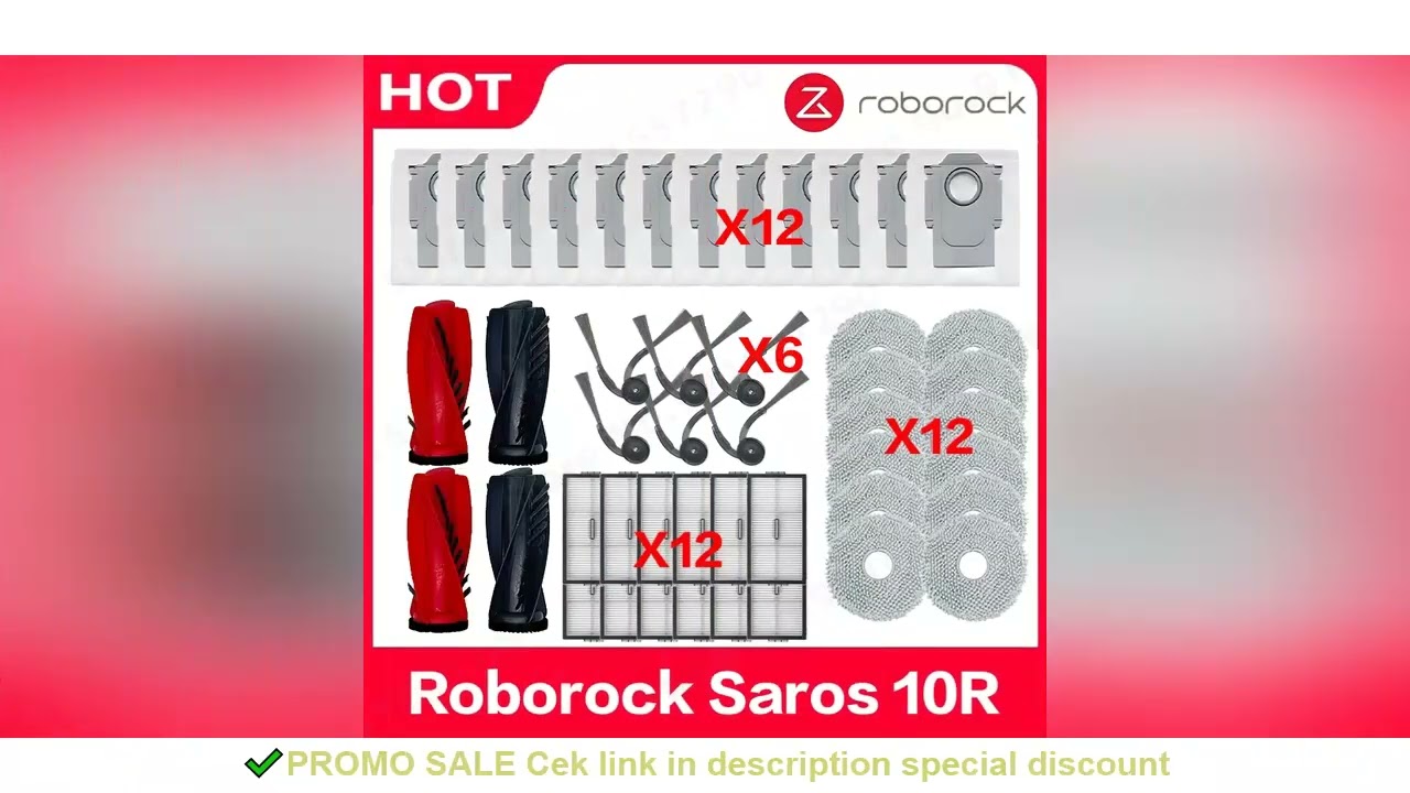 Roborock Saros 10R Spare Parts Main Side Brush Hepa Filter Mop Cloth Dust Bag Accessories obot Vacuu