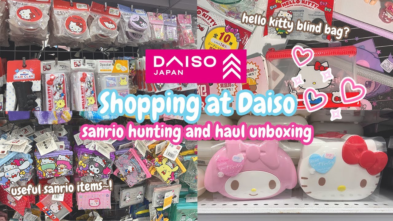 Shopping at Daiso vlog + haul 🎀 Sanrio everything! Stationery, accessories, blind bags, more ✨