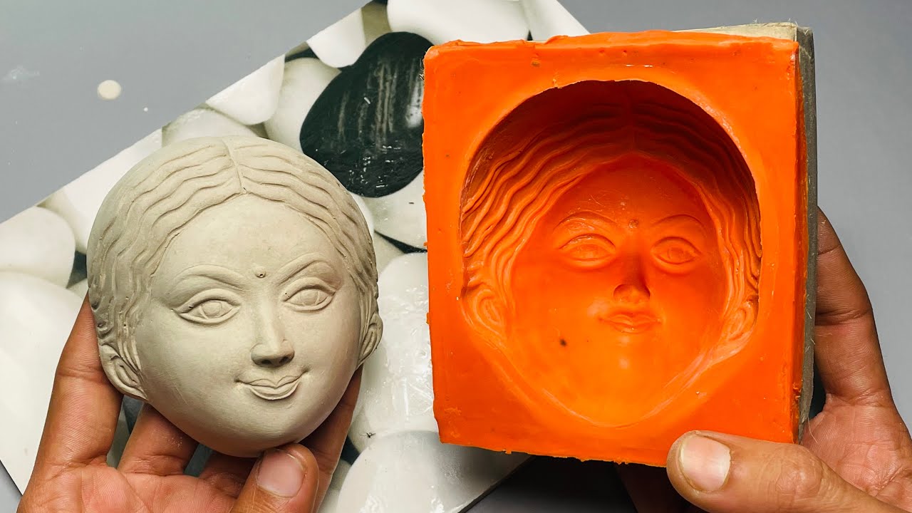 Silicone mold making for clay sculpture / how to make a mold from a clay sculpture 