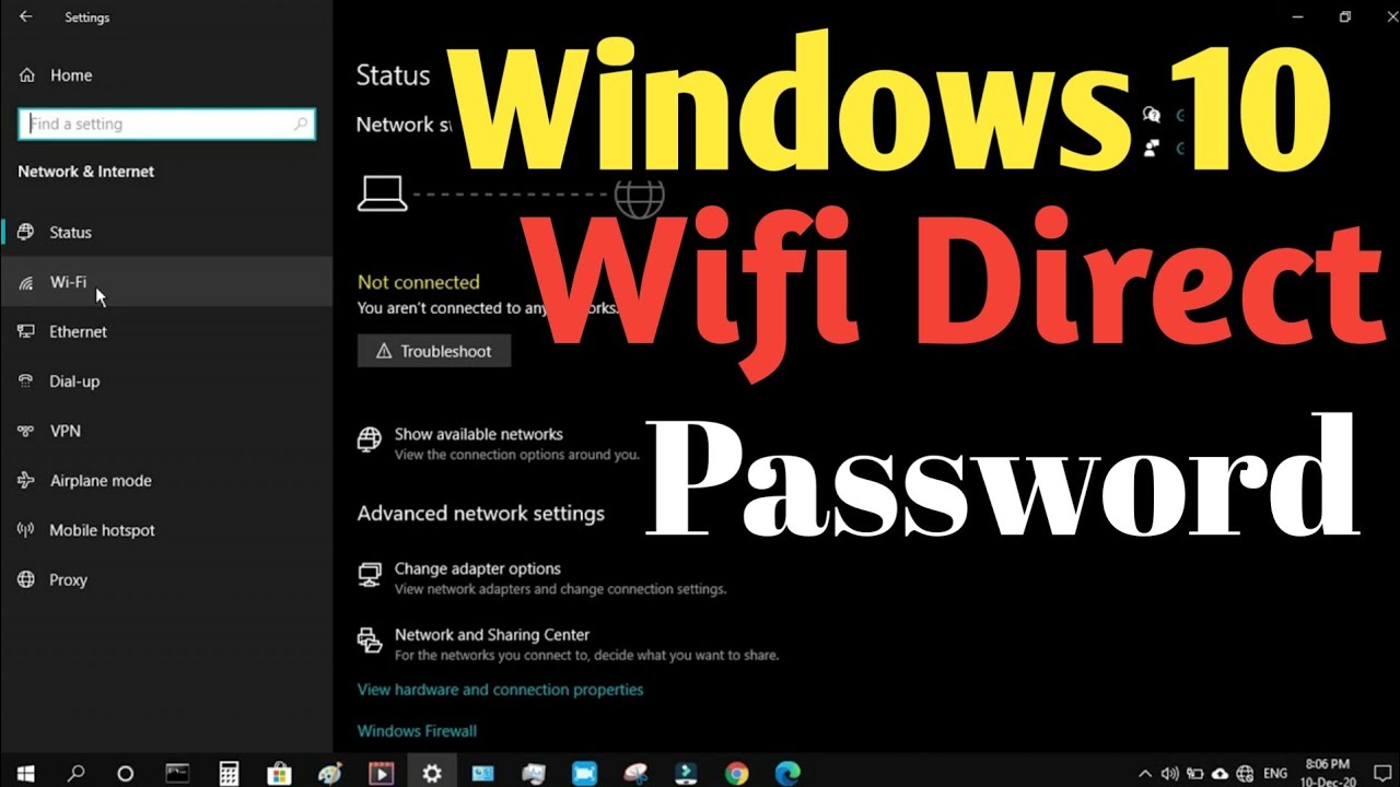 Windows 10 Wifi Direct Password