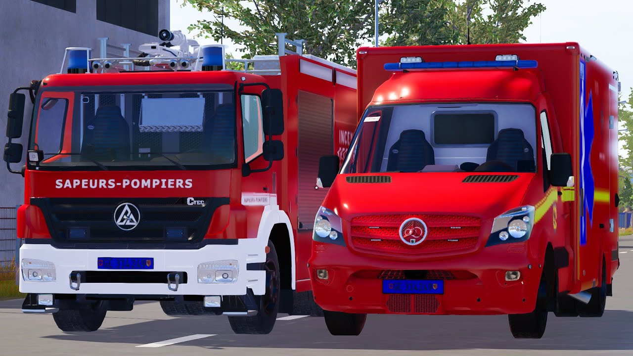 Emergency Call 112 - Gen&egrave;ve Firefighter and Ambulance Rapid Night Shift! 4K