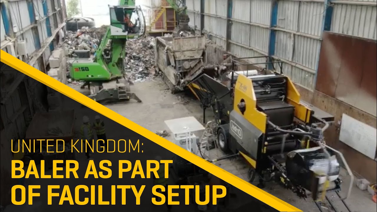 Baling shredded waste | Orkel Hi-X evo combined with shredder | Orkel industrial balers