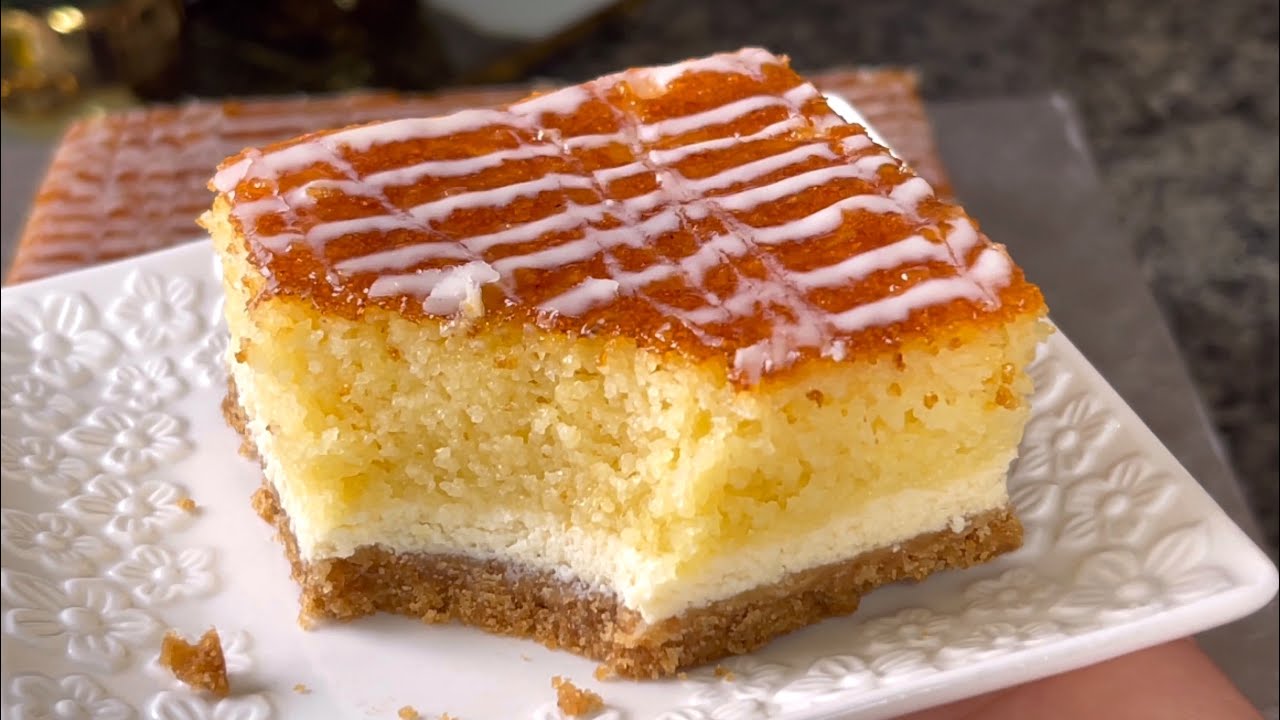 بسبوسة تشيز كيك حقًا مذاق خياالي كذوب ذوبااان في الفم 😍راائعة حقًا لذيذة بزااف بمكونات بسيطة