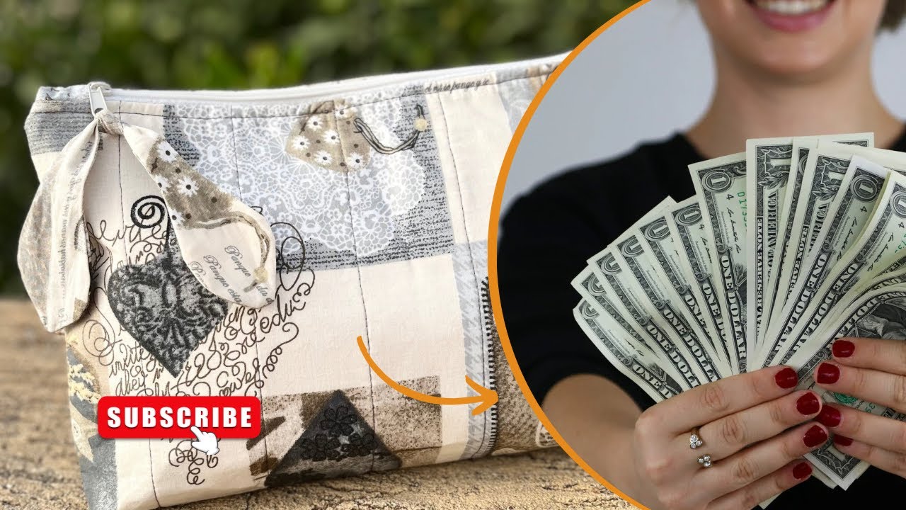 خياطة حقيبة متعددة الاستخدامات | حقيبة للماكياج والبيبي بأسلوب سهل😉ومربح جدااا💰💵@khiyata_wa_tafsil 