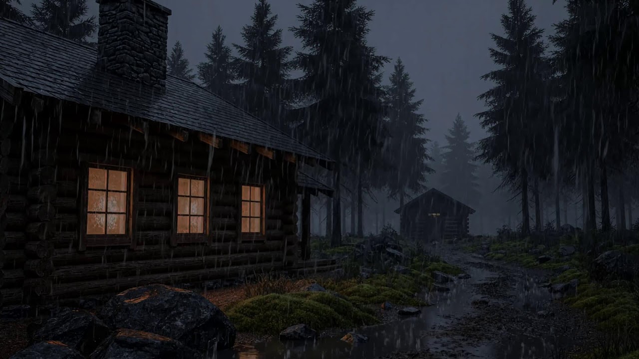 Black Screen Rain and Thunder for Deep Sleep and Night Anxiety Relief | Deep Night Ambience