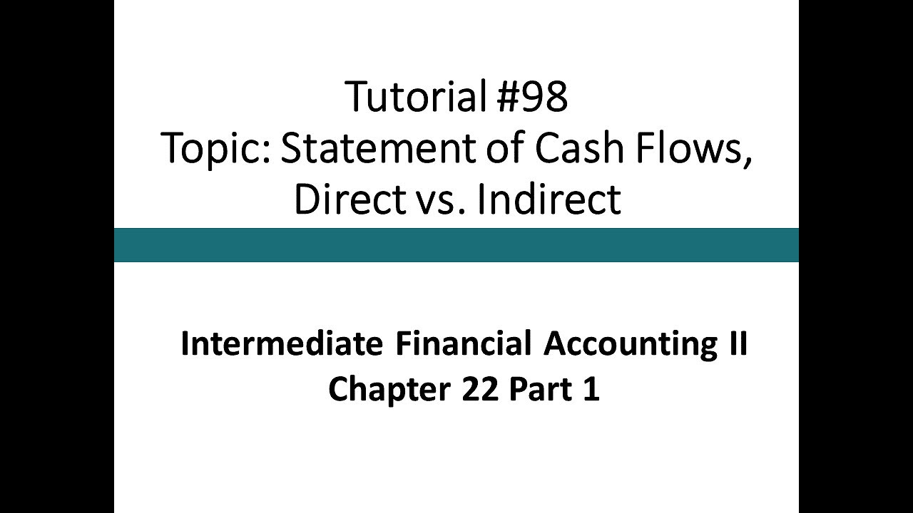 Tutorial - Statement of CFs, Direct vs. Indirect (Intermediate Financial Accting II, Tutorial #98)