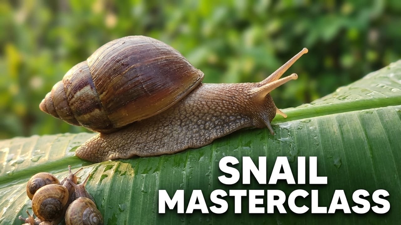Giant Snail Gliding Across the Leaf - ASMR Nature