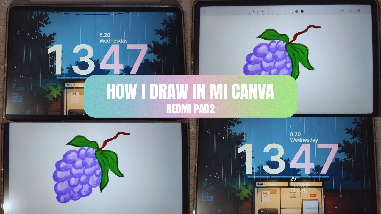 How I Draw Fruits on Mi Canva Using Redmi Pad 2 | Aesthetic Digital Art 🎨