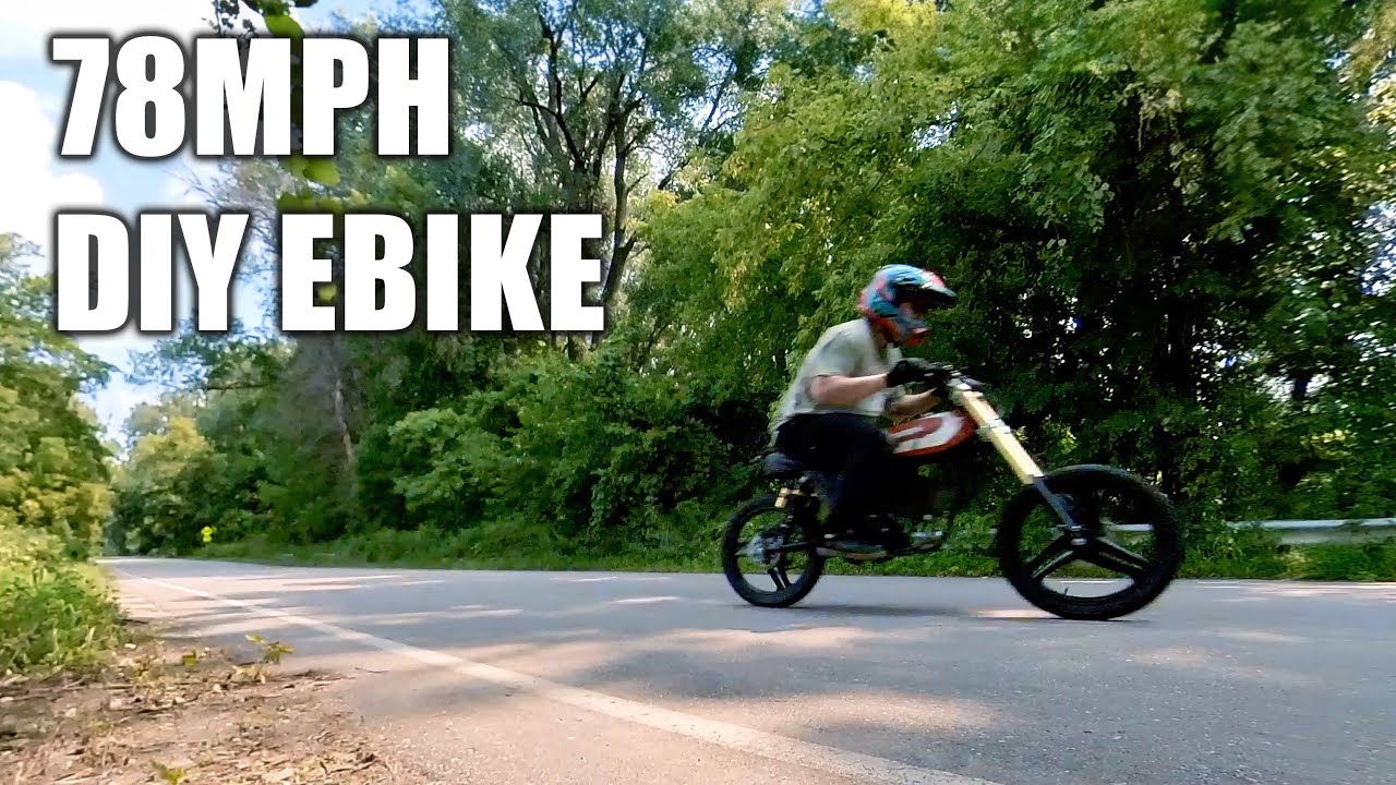 DIY ELECTRIC E BIKE HITS 78 MPH. 72V 200A QS 138 DERBI