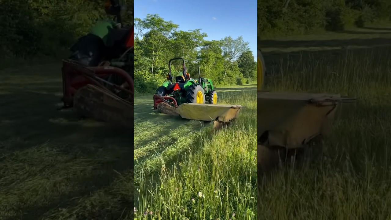 Day 1 of Hay Season: CUTTING HAY!👏         #johndeere #newholland #smallfarm #hay #farming #work