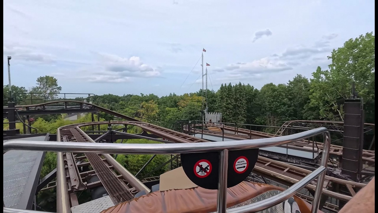 RidderStrijd Spinning Roller Coaster Onride Hellendoorn 2025