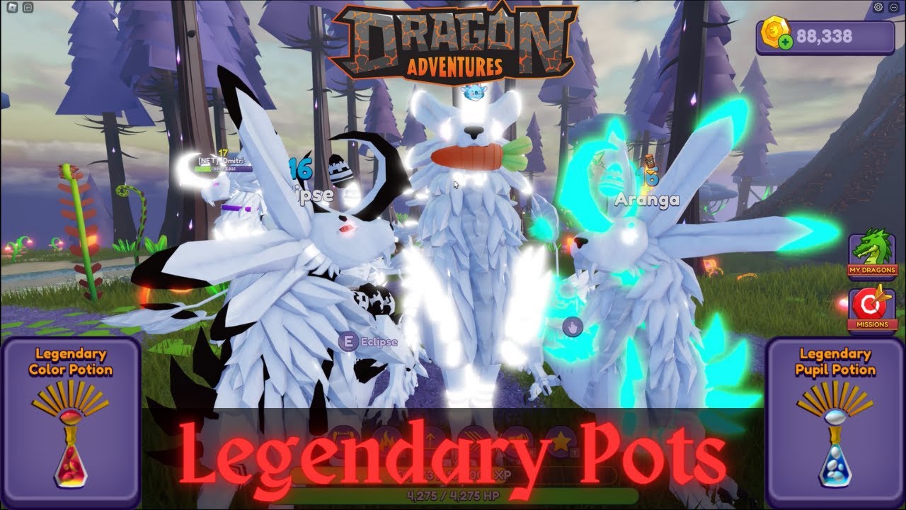 Using Legendary Potions on my Aranga after the Fishing Frenzy Event in Roblox Dragon Adventures