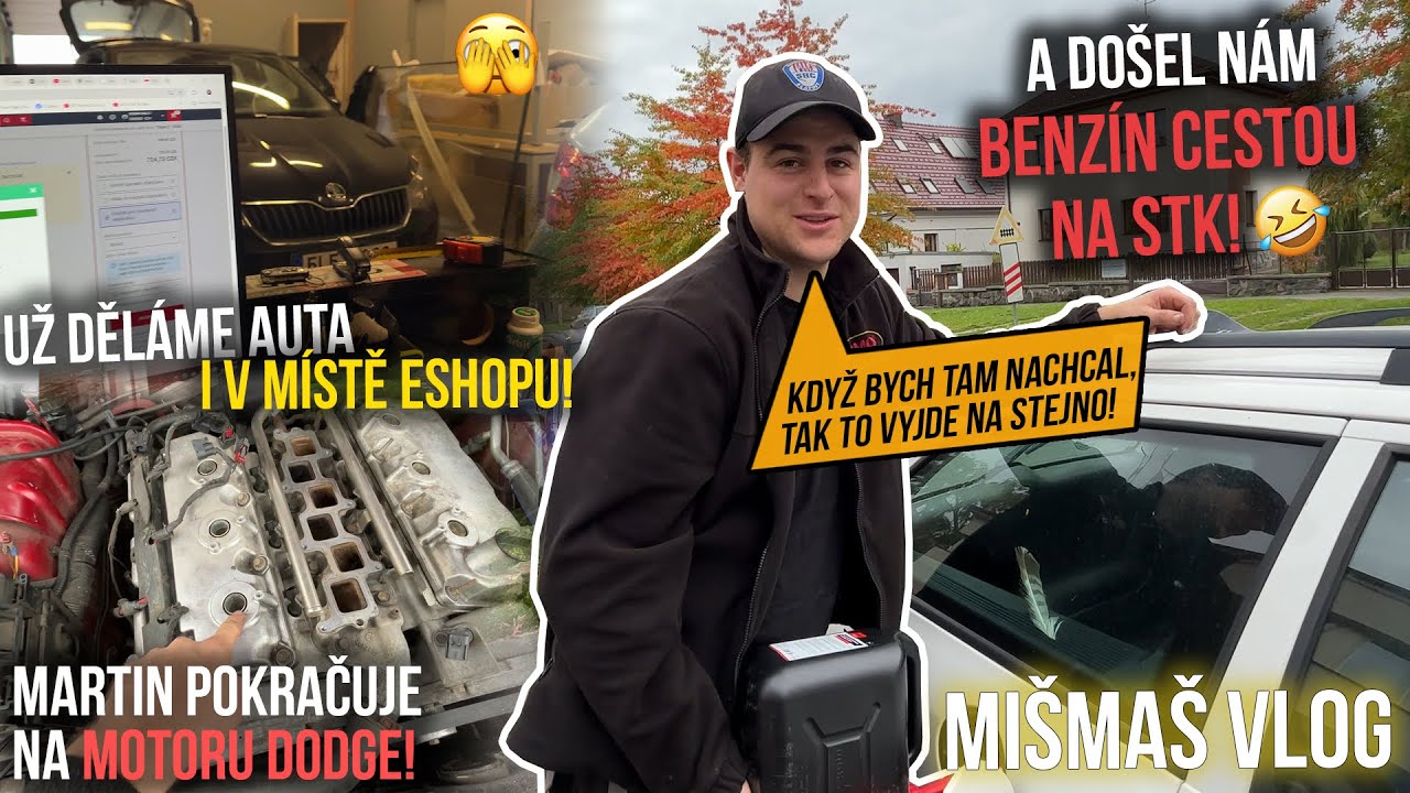 Došel nám benzín při cestě na STK 🔧 Šmoulis ale DĚLEEEJ!🔧 Auta až v e-shopu🔧 Miš Maš vlog_189