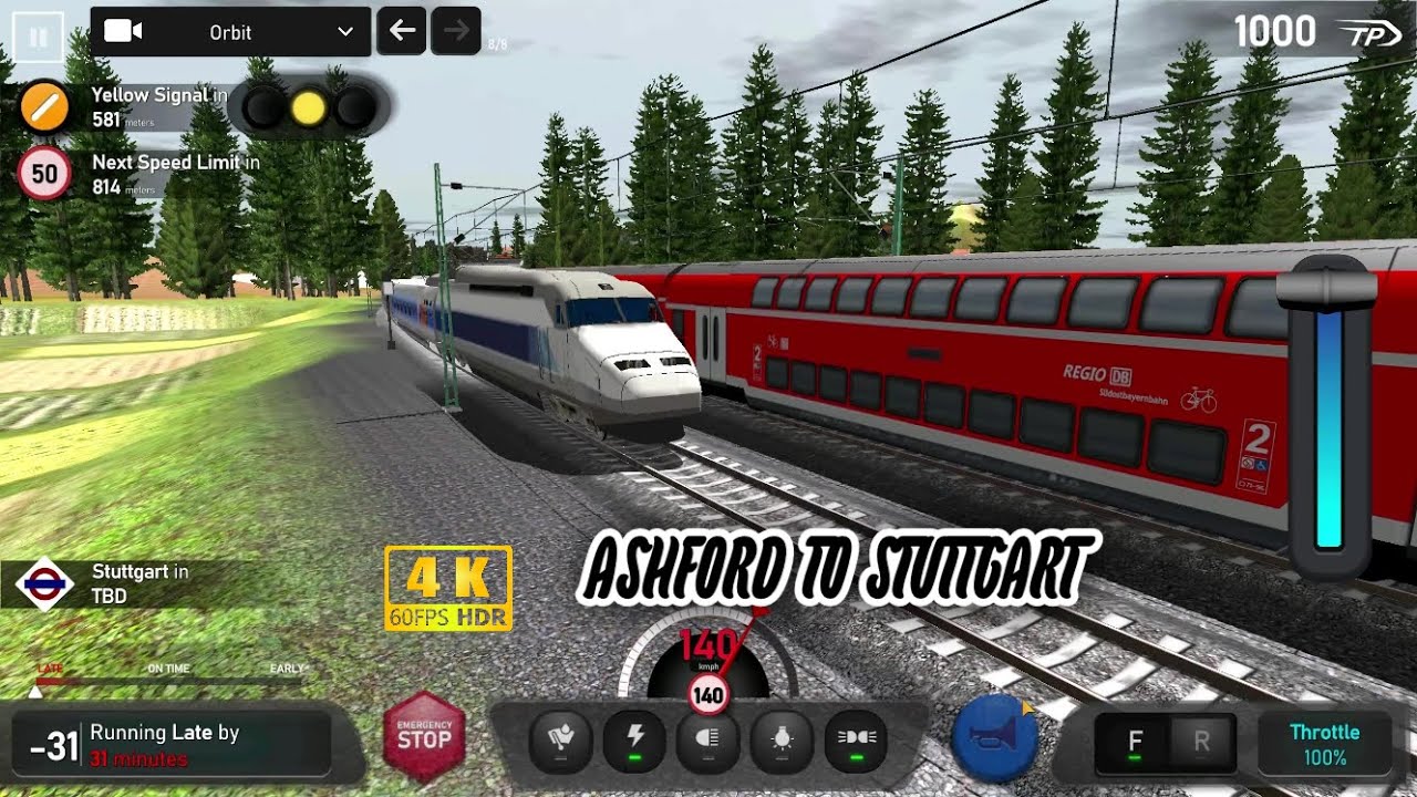 ASHFORD TO STUTTGART EURO TRAIN SIMULATOR 2 4K60FPS HDR GAMEPLAY