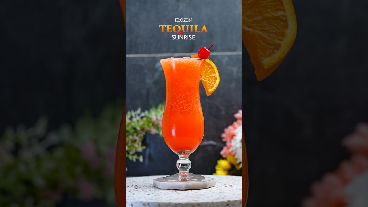 Frozen Tequila Sunrise 😍🌴🍹 #cocktails #tequila #tequilasunrise #bartender #bardrinks #cocktails