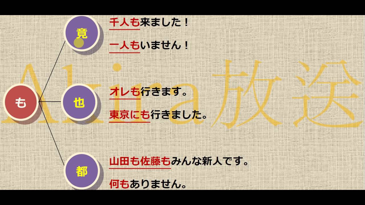 日文助詞【も】3字箴言 !