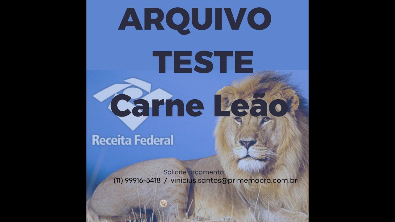 Arquivo CSV para teste Carne Leão