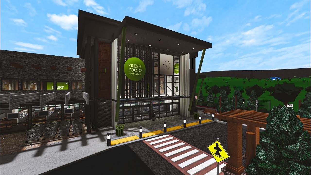 Bloxburg: Grocery Store SpeedBuild Part 1 | ROBLOX Bloxburg | 1.6M