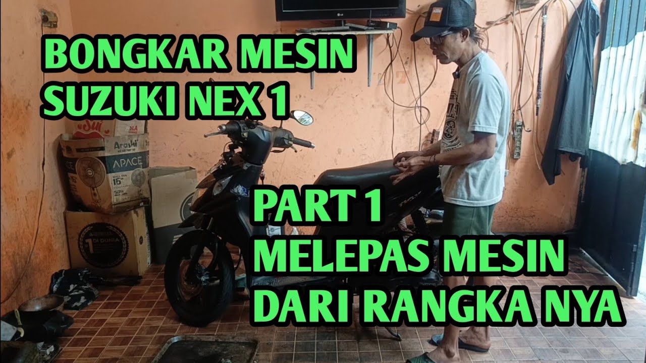 Bongkar mesin Suzuki nex 1 keluhan motor berasap dan knalpot basah oli #part 1#