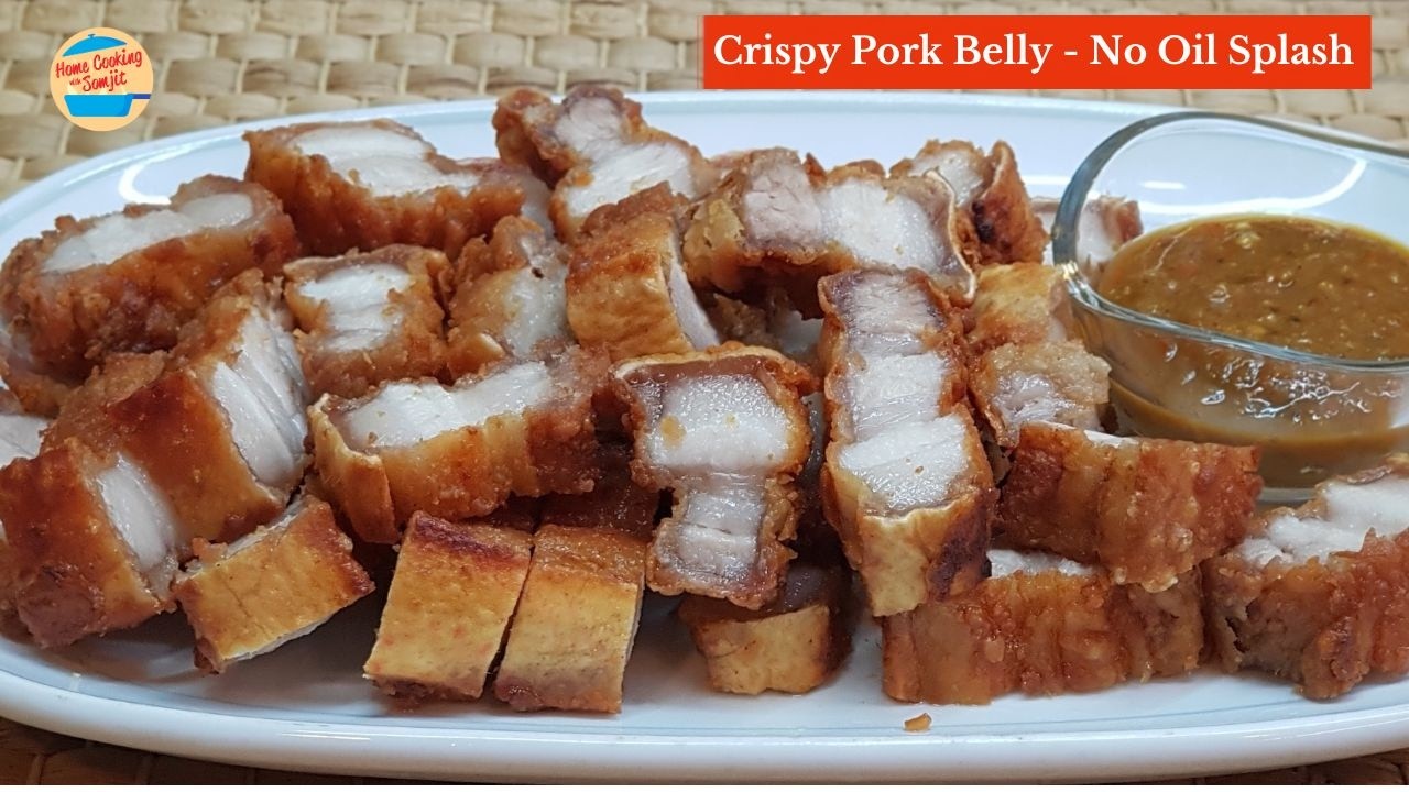 How to Fry Pork Belly Without Oil Splattering | Crispy Pork Belly