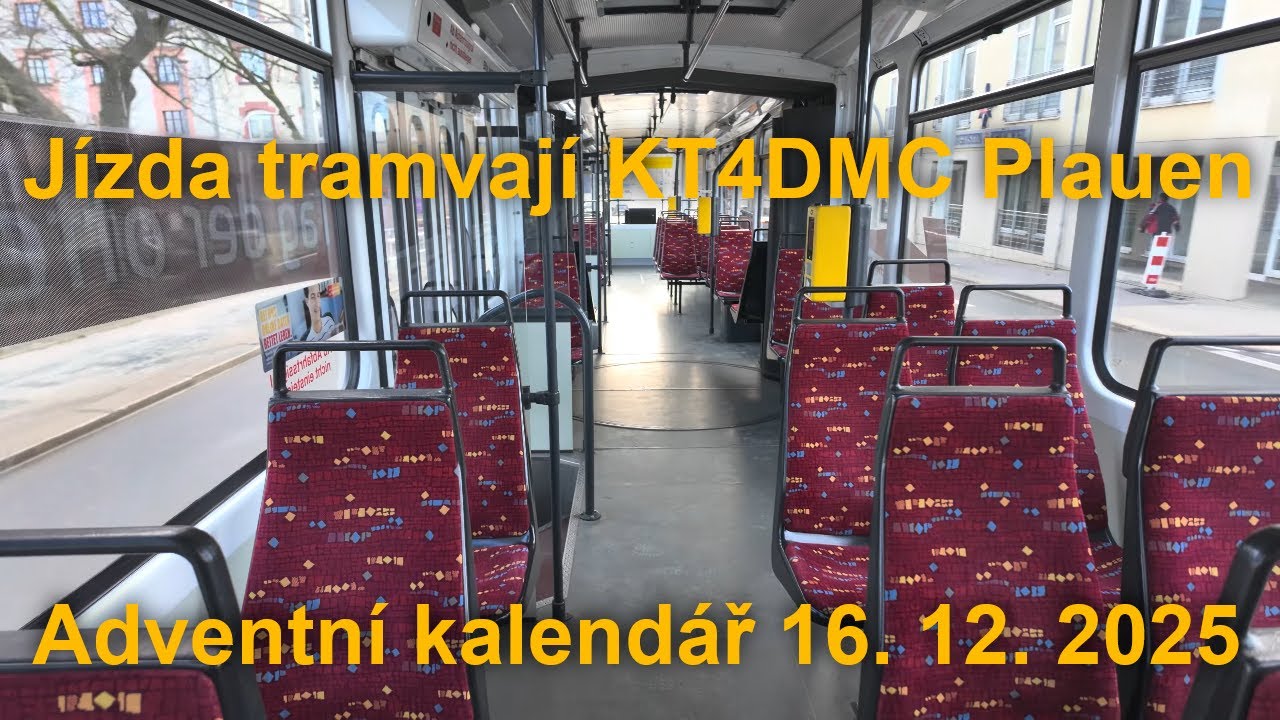 Projeďte se tramvají ČKD Tatra KT4DMC v Plauen (Plavno), 3. 1. 2025