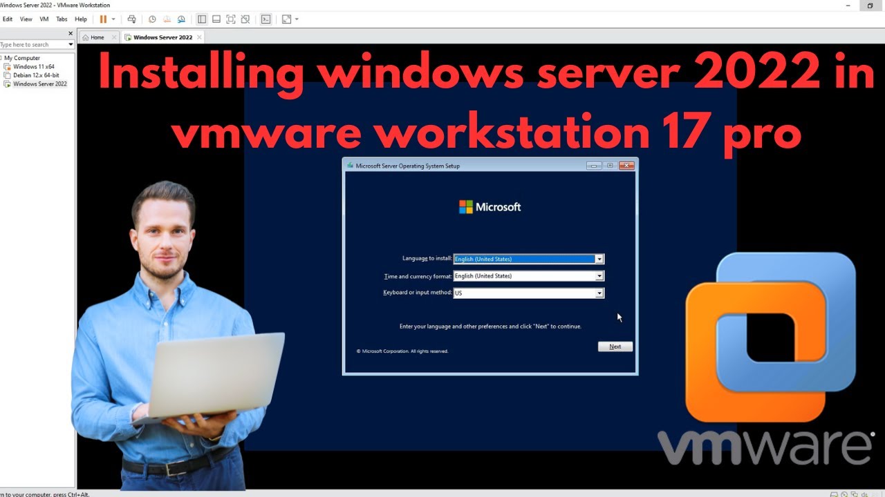Installing windows server 2022 in vmware workstation 17 pro
