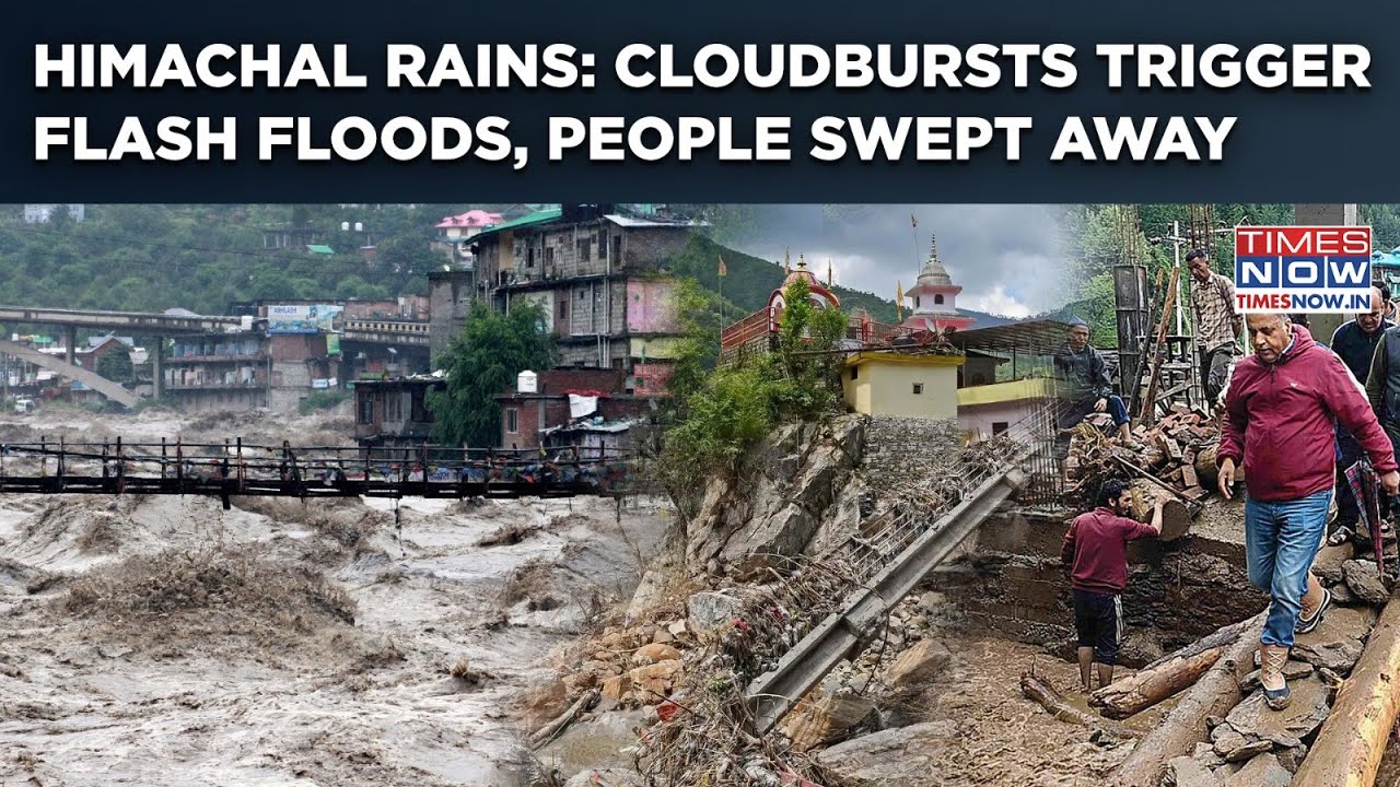 Himachal Cloudburst: Cloudbursts Trigger Kullu Flash Floods| Water Rises In Beas| People Swept Away