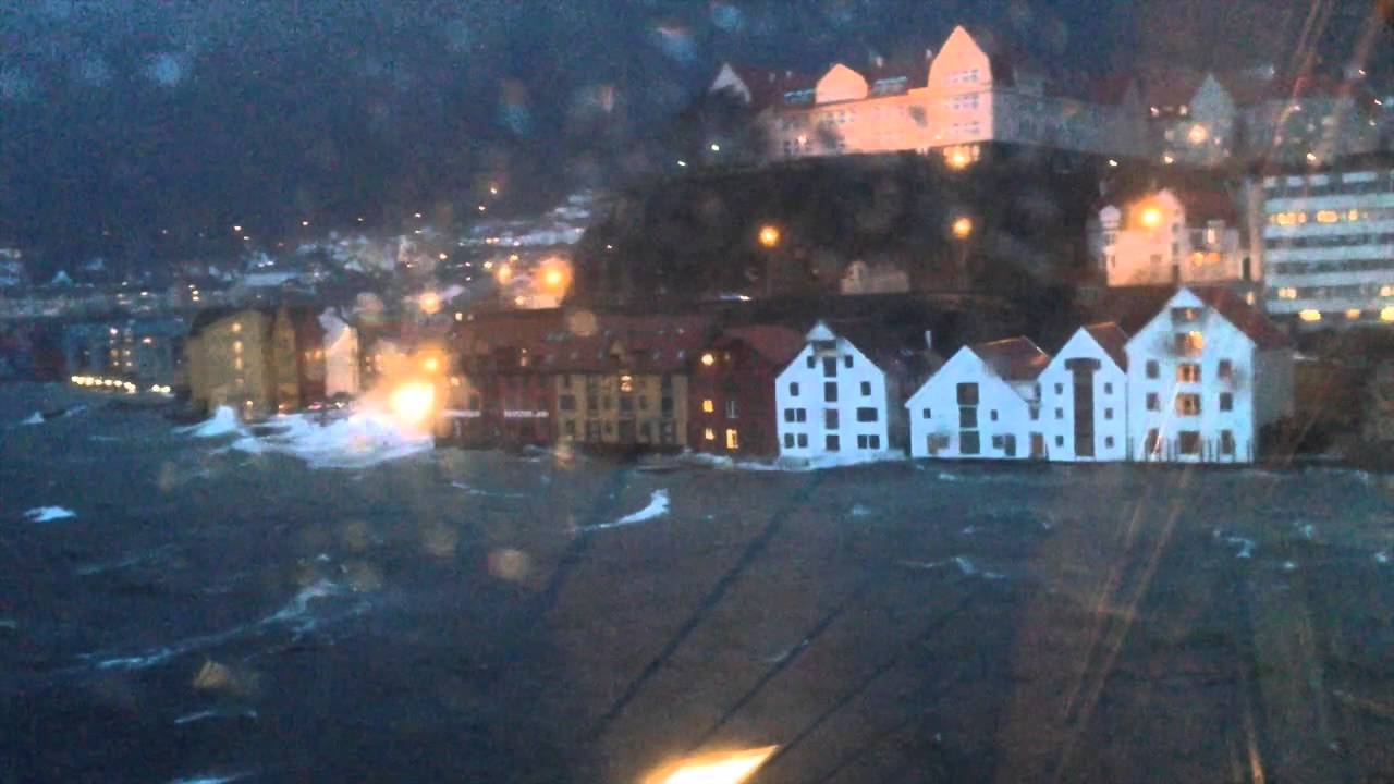 Hurricane Nina in Bergen, Norway