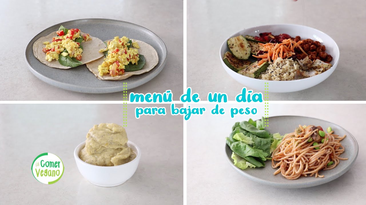 😎 MENÚ DE UN DÍA COMPLETO PARA BAJAR DE PESO | Con todo y postre...