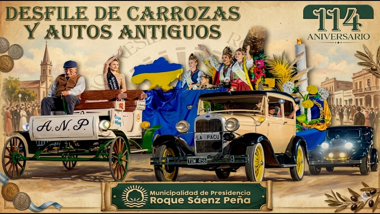 🟠EN VIVO | DESFILE DE AUTOS ANTIGUOS Y CARROZAS POR EL 114° ANIVERSARIO DE SÁENZ PEÑA