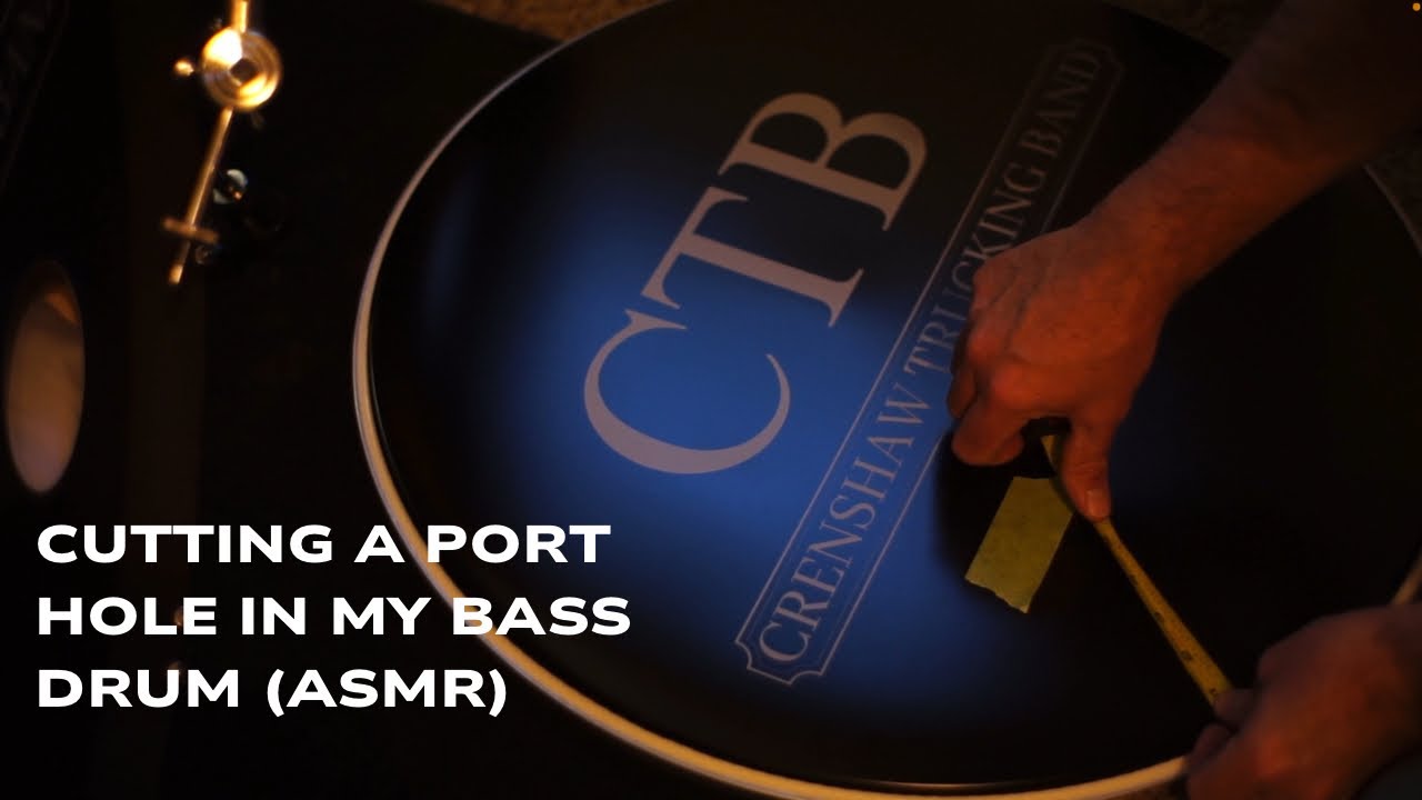 Cutting a port hole in my bass drum (ASMR)