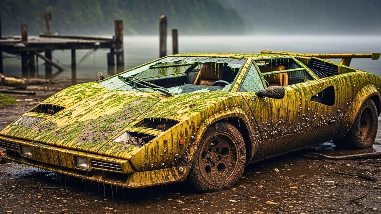 After Decades Lost Beneath a Mountain Lake… This Lamborghini Countach's Restoration Is Unbelievable!