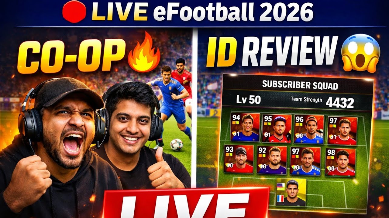 🔴 LIVE eFootball 2026 | Co-Op Match Madness 🤝🔥 + Subscriber ID Review 😱 #efootball #fyp #Viral #1M