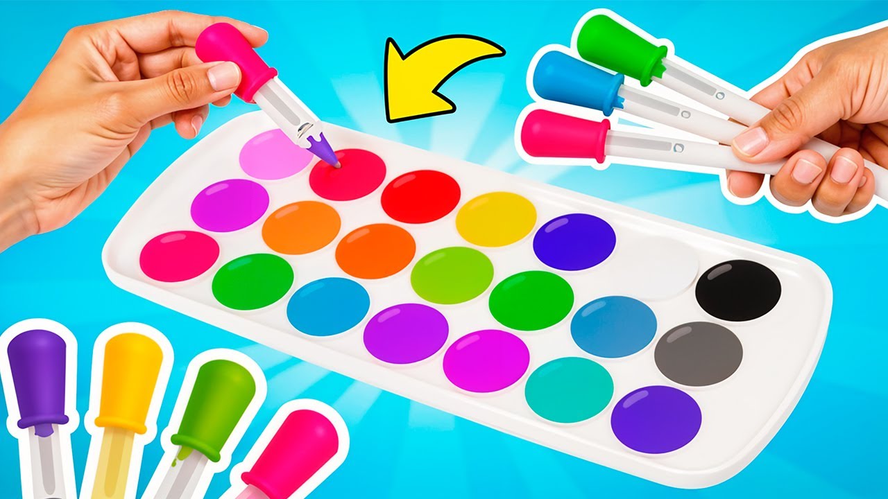 🎨 Turn 5 Colors Into a Rainbow of 16! Easy Painting Hacks & Fun Techniques 🌈✨